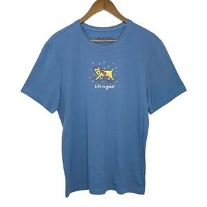 𝅺Life is Good Rocket Dog Snow Skiing T-Shirt Blue NWT